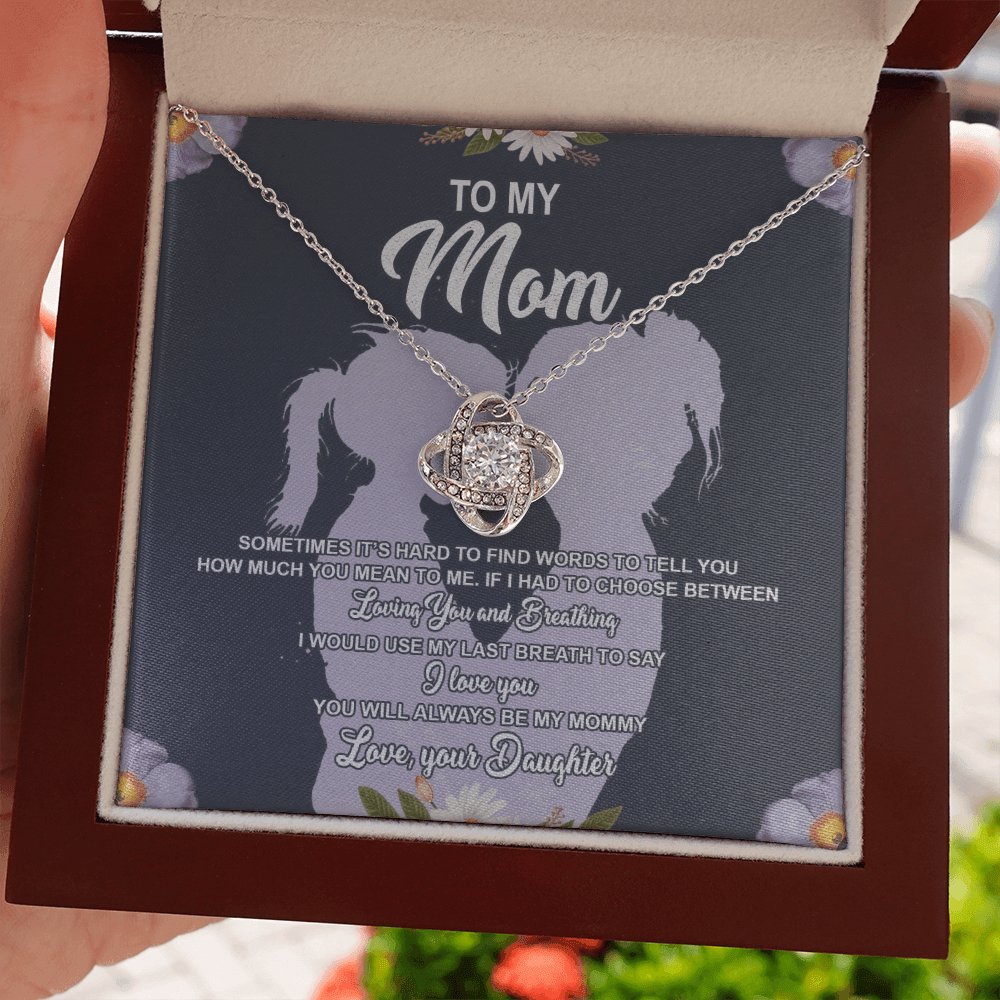 To My Mom - Sometimes It's Hard - Love Knot Necklace - Celeste Jewel