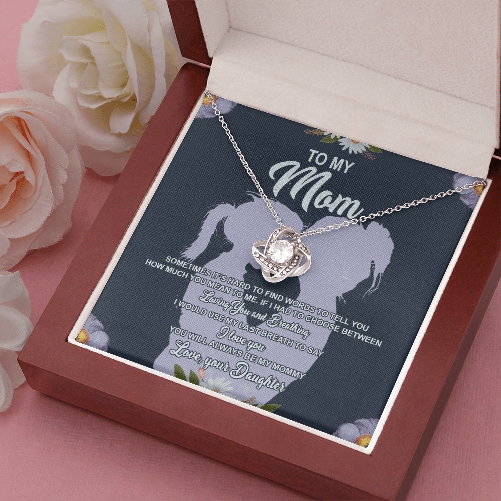 To My Mom - Sometimes It's Hard - Love Knot Necklace - Celeste Jewel