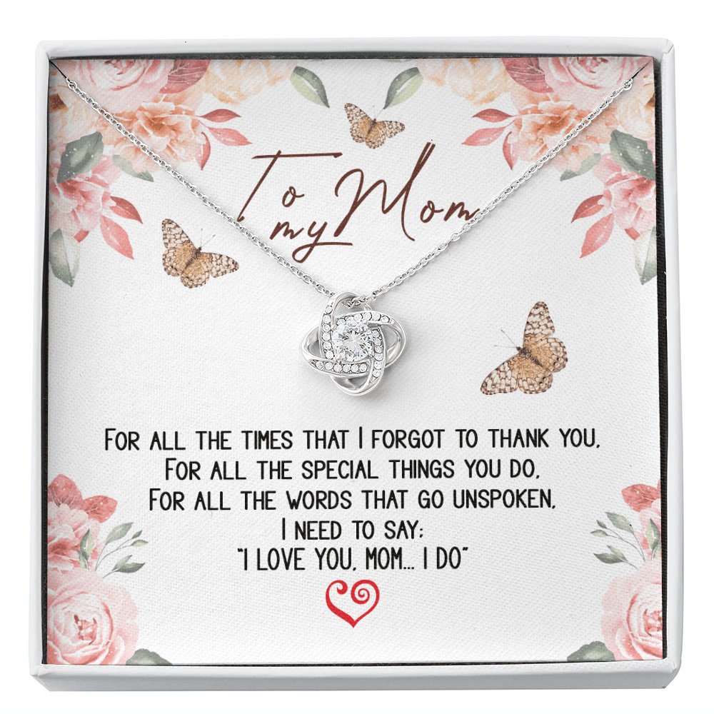 To My Mom - Words That Go Unspoken - Love Knot Necklace - Celeste Jewel