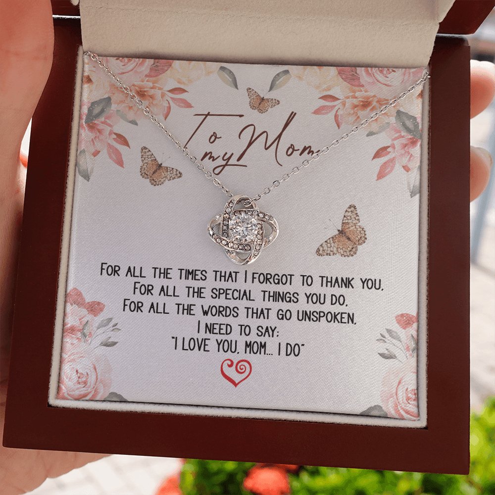 To My Mom - Words That Go Unspoken - Love Knot Necklace - Celeste Jewel