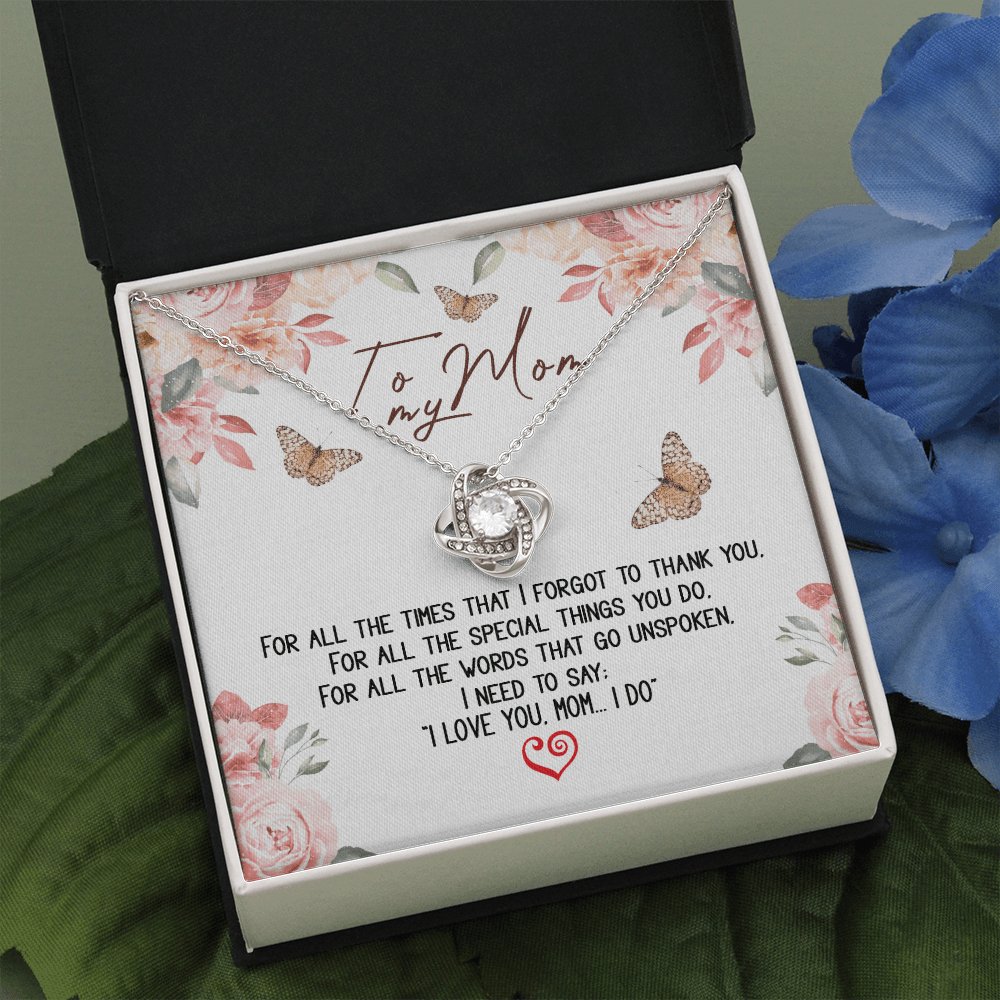 To My Mom - Words That Go Unspoken - Love Knot Necklace - Celeste Jewel