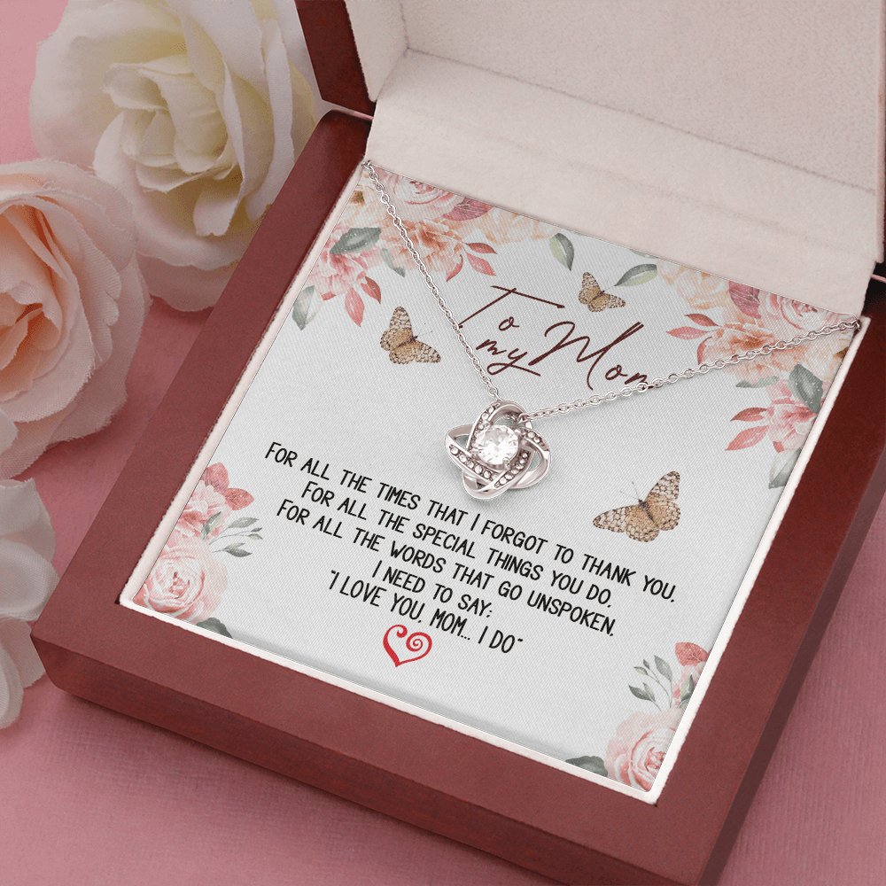 To My Mom - Words That Go Unspoken - Love Knot Necklace - Celeste Jewel