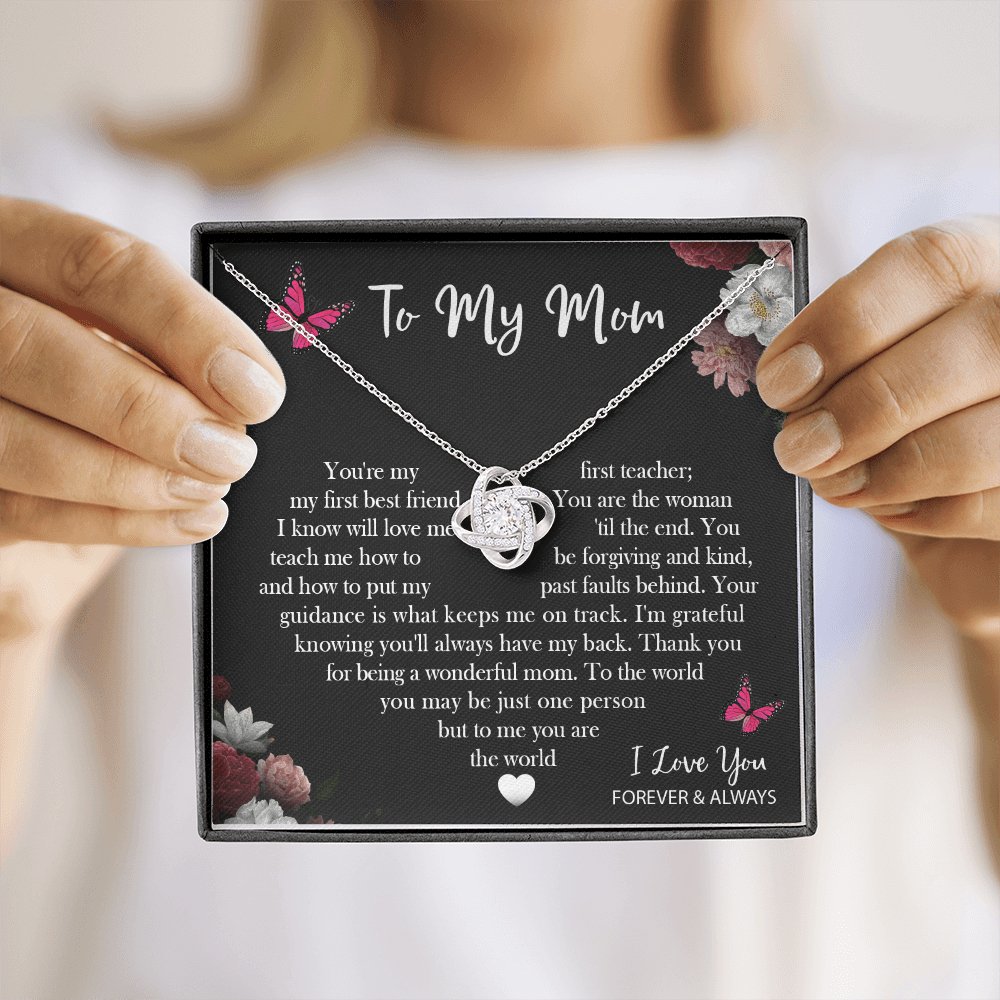 To My Mom - You Are The World - Love Knot Necklace - Celeste Jewel