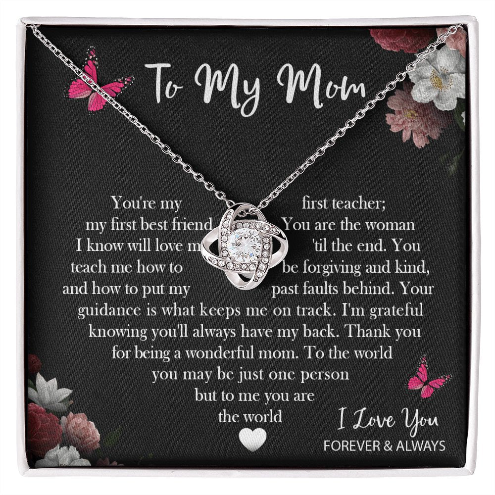 To My Mom - You Are The World - Love Knot Necklace - Celeste Jewel
