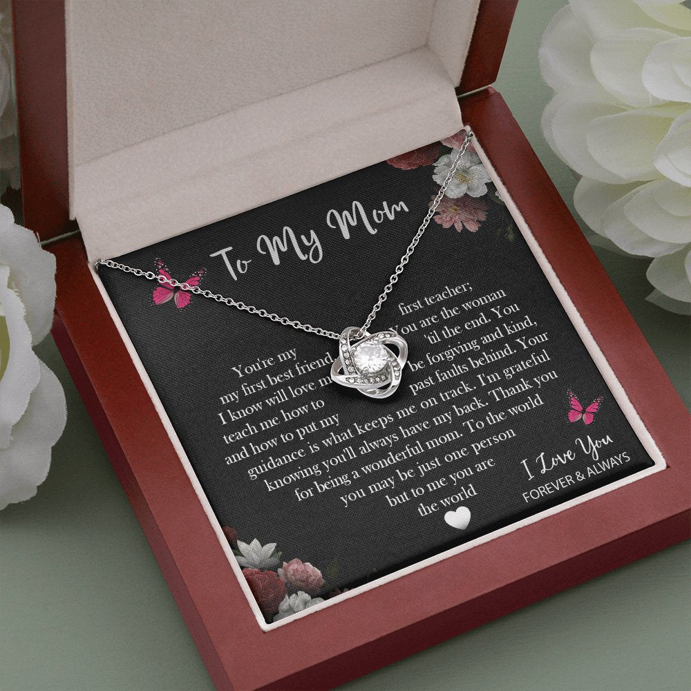 To My Mom - You Are The World - Love Knot Necklace - Celeste Jewel