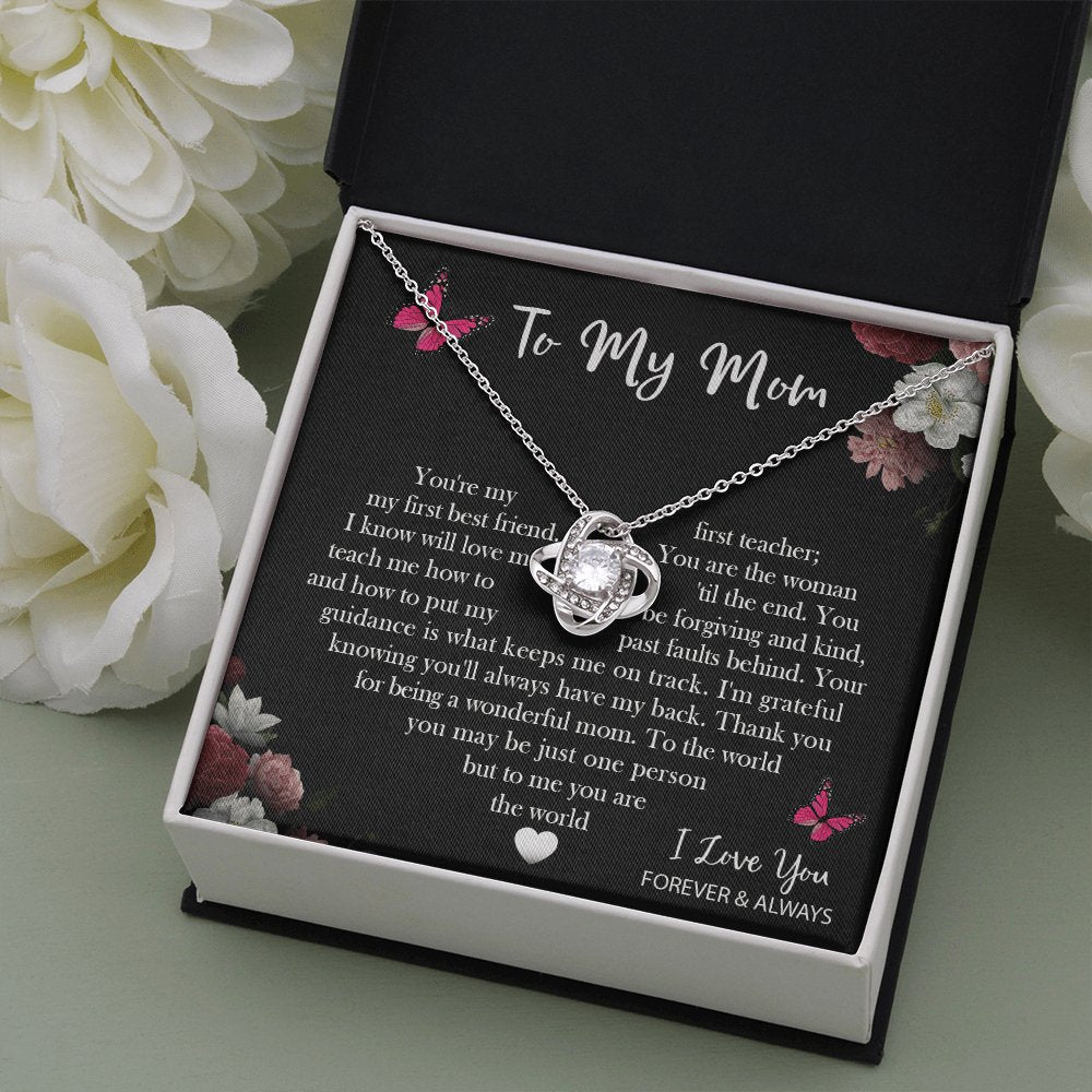 To My Mom - You Are The World - Love Knot Necklace - Celeste Jewel