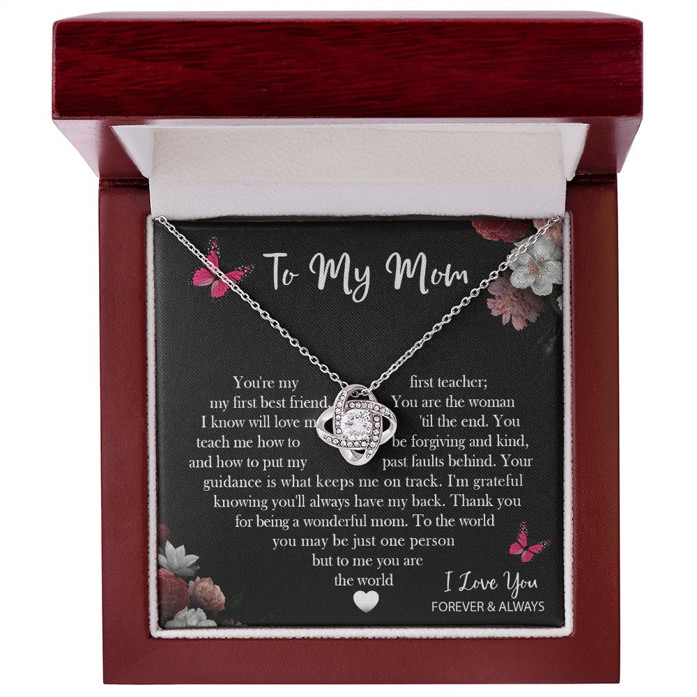 To My Mom - You Are The World - Love Knot Necklace - Celeste Jewel