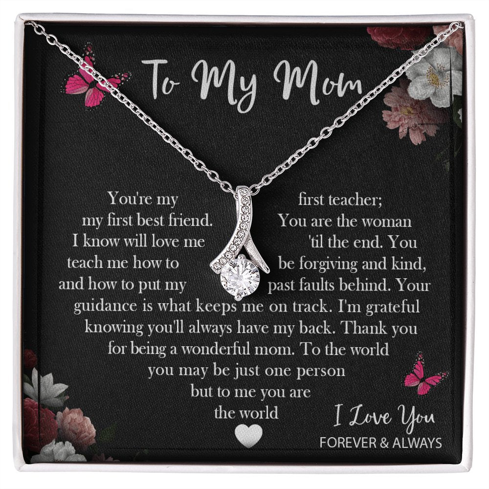To My Mom - You Are The World - Sparkling Radiance Necklace - Celeste Jewel