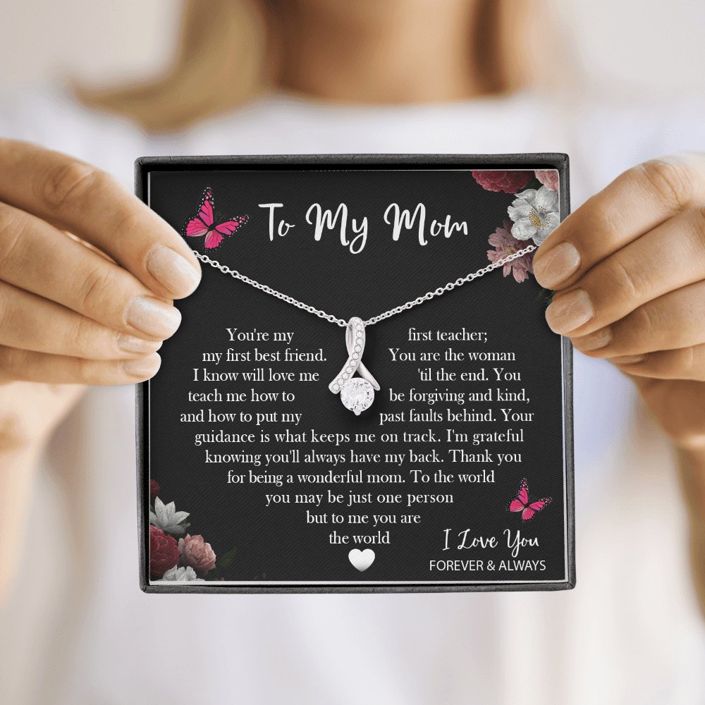 To My Mom - You Are The World - Sparkling Radiance Necklace - Celeste Jewel