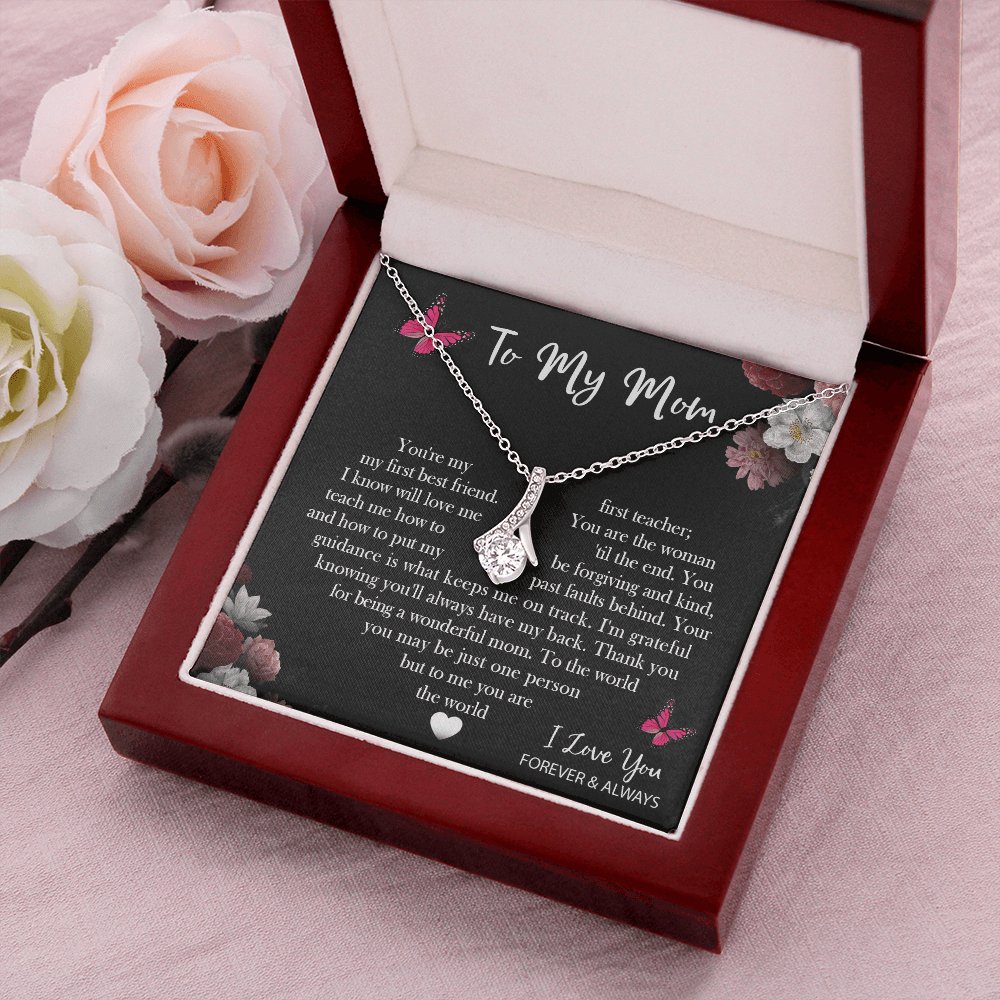 To My Mom - You Are The World - Sparkling Radiance Necklace - Celeste Jewel