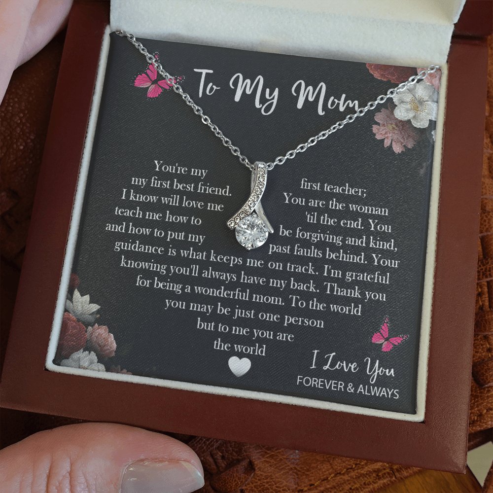 To My Mom - You Are The World - Sparkling Radiance Necklace - Celeste Jewel