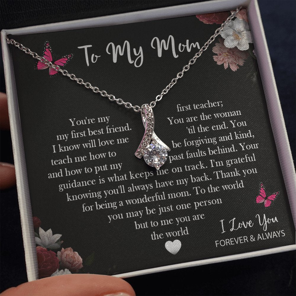 To My Mom - You Are The World - Sparkling Radiance Necklace - Celeste Jewel