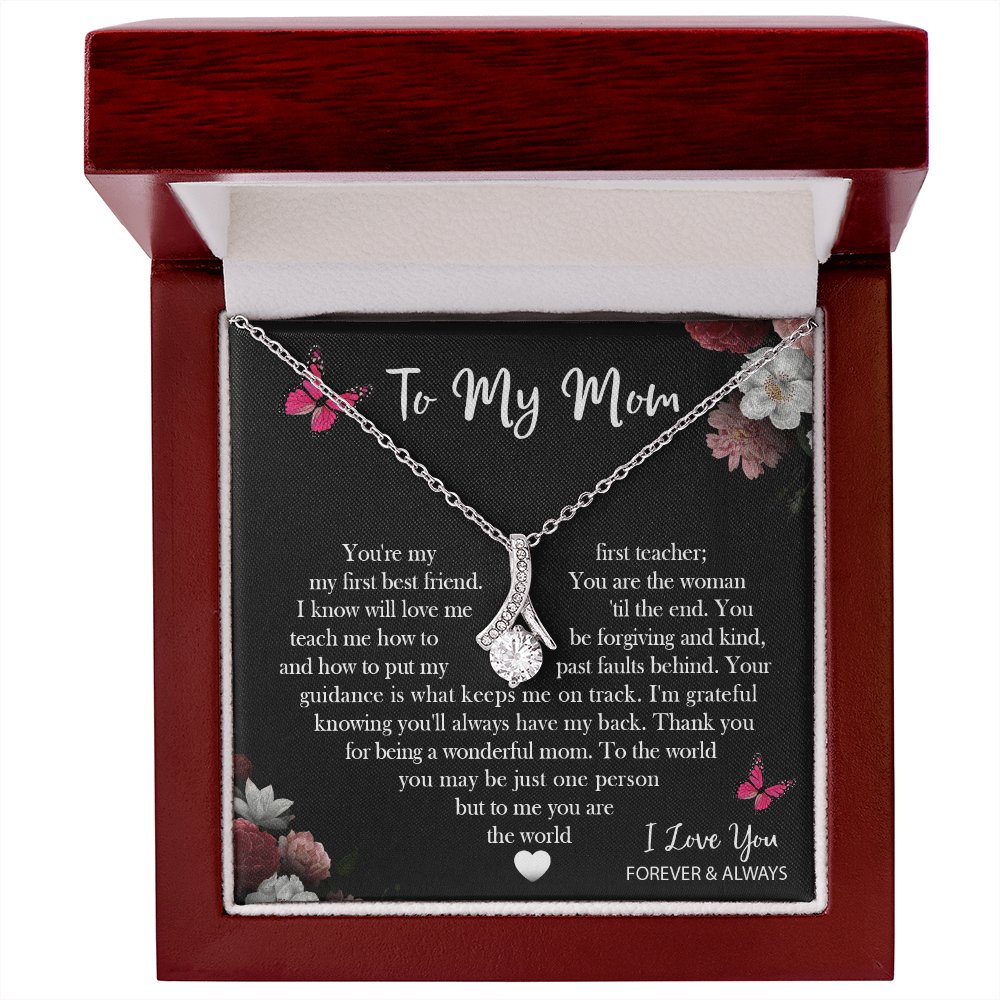 To My Mom - You Are The World - Sparkling Radiance Necklace - Celeste Jewel