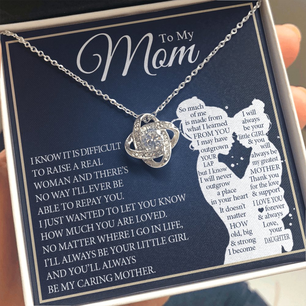 To My Mom - Your Little Girl - Love Knot Necklace - Celeste Jewel