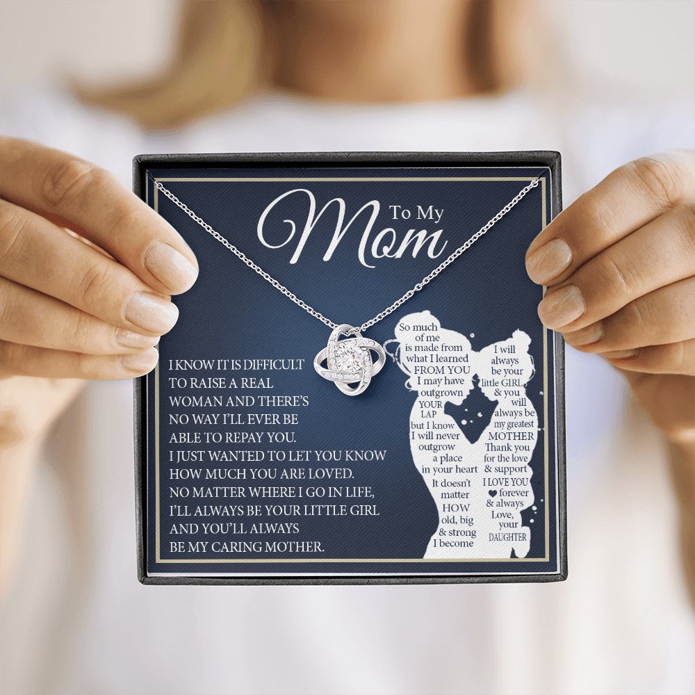 To My Mom - Your Little Girl - Love Knot Necklace - Celeste Jewel