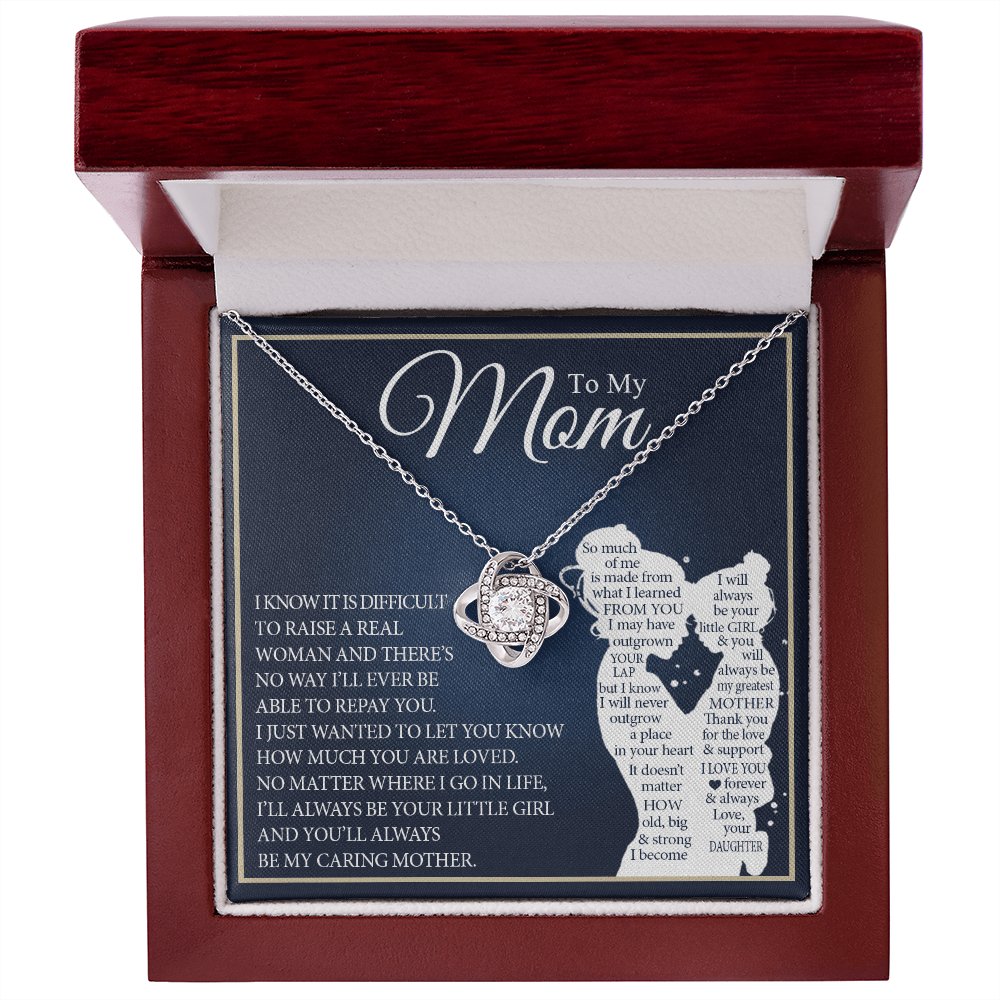To My Mom - Your Little Girl - Love Knot Necklace - Celeste Jewel