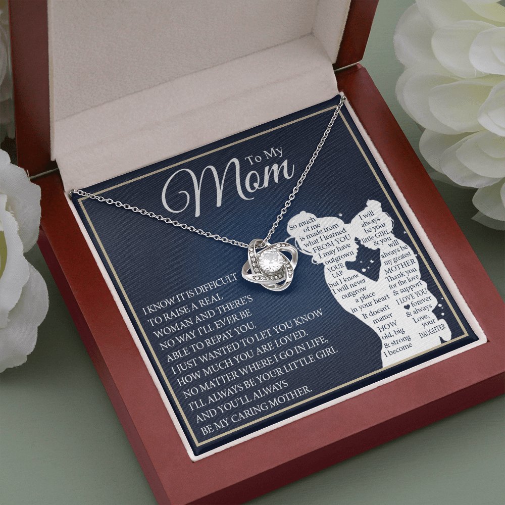 To My Mom - Your Little Girl - Love Knot Necklace - Celeste Jewel