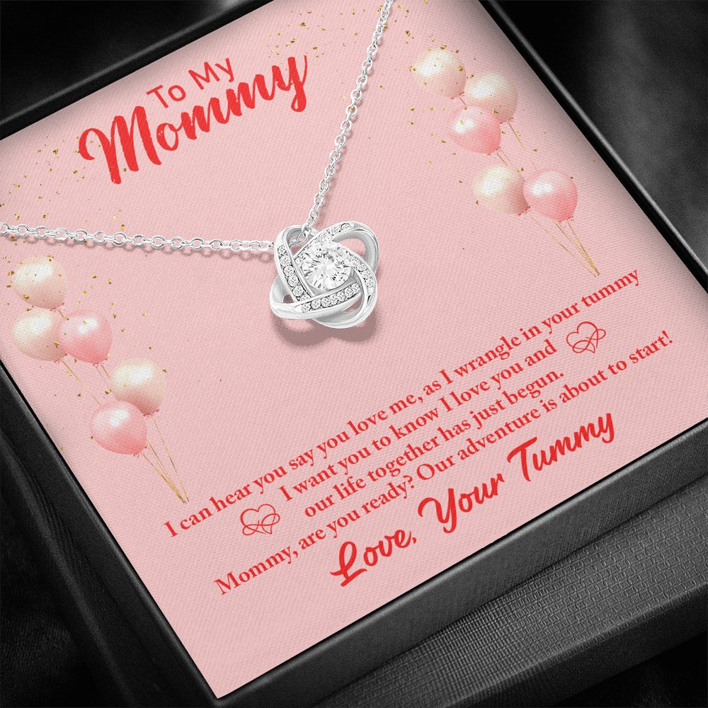 To My Mommy - I Can Hear You - Love Knot Necklace - Celeste Jewel