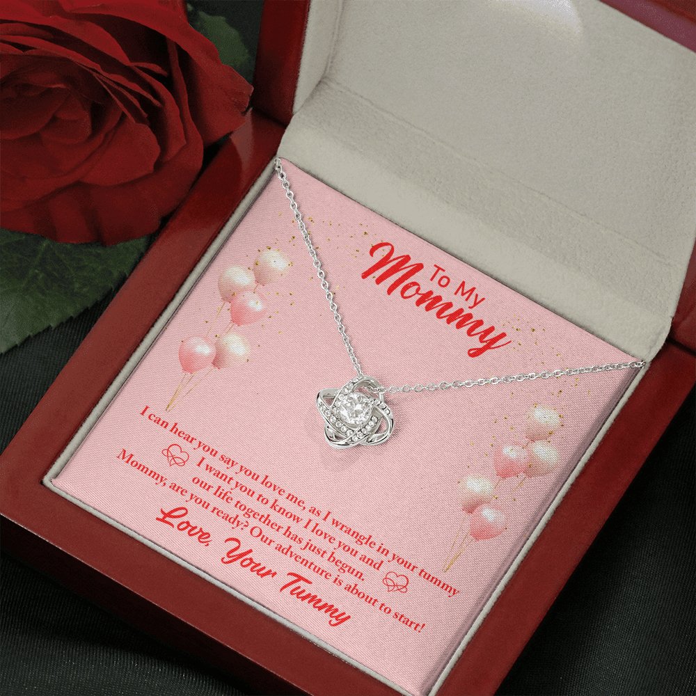 To My Mommy - I Can Hear You - Love Knot Necklace - Celeste Jewel