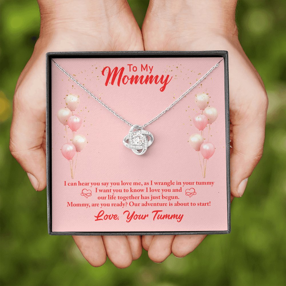 To My Mommy - I Can Hear You - Love Knot Necklace - Celeste Jewel