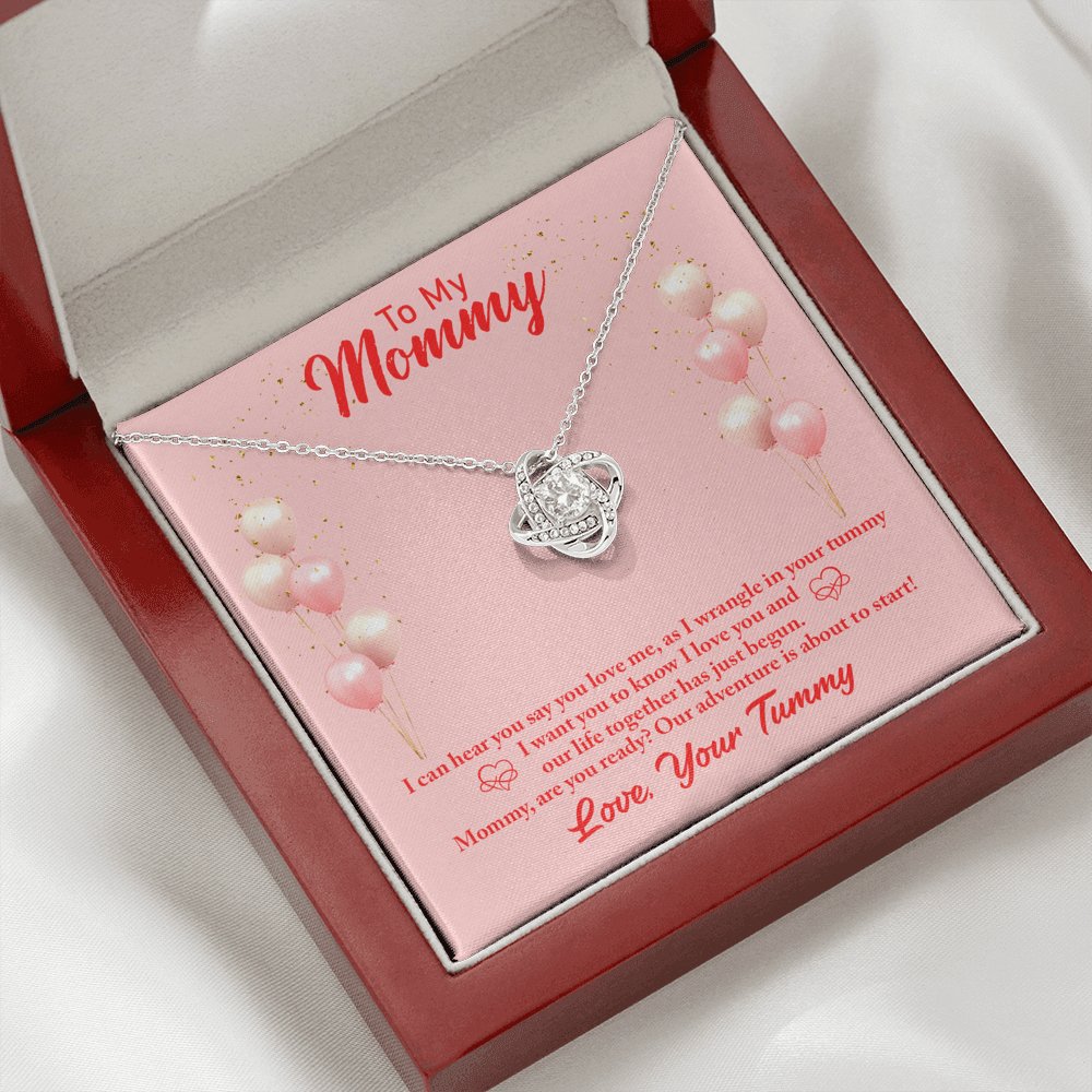 To My Mommy - I Can Hear You - Love Knot Necklace - Celeste Jewel