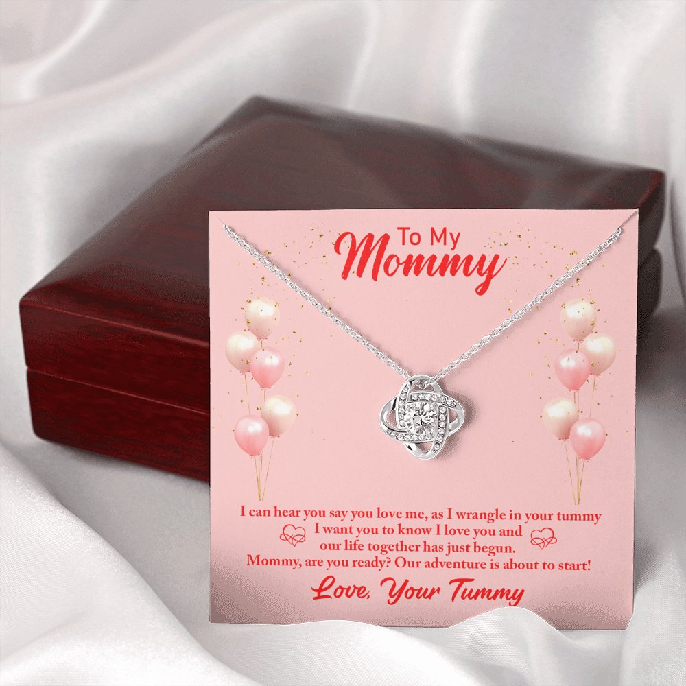 To My Mommy - I Can Hear You - Love Knot Necklace - Celeste Jewel