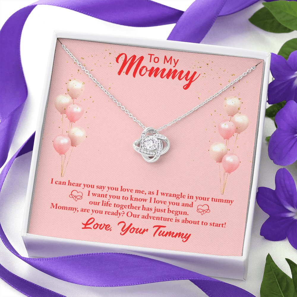 To My Mommy - I Can Hear You - Love Knot Necklace - Celeste Jewel