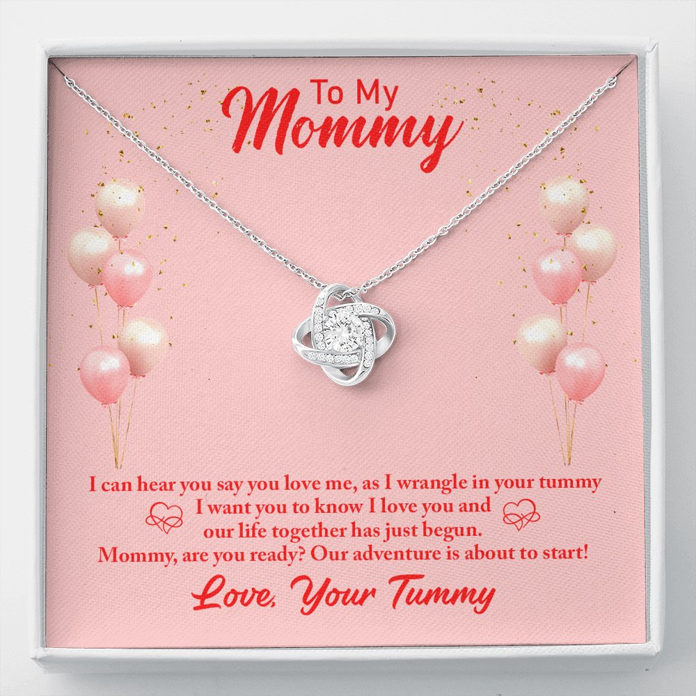 To My Mommy - I Can Hear You - Love Knot Necklace - Celeste Jewel