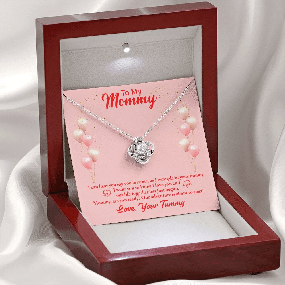 To My Mommy - I Can Hear You - Love Knot Necklace - Celeste Jewel