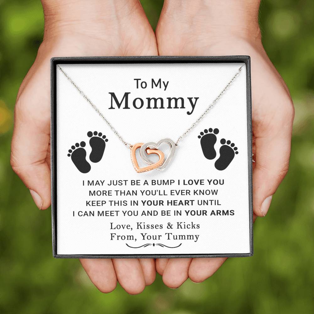 To My Mommy - Keep This In Your Heart - Interlocking Hearts Necklace - Celeste Jewel