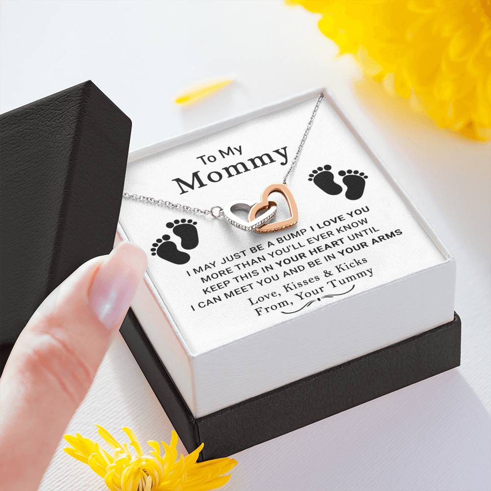 To My Mommy - Keep This In Your Heart - Interlocking Hearts Necklace - Celeste Jewel
