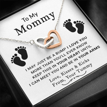 To My Mommy - Keep This In Your Heart - Interlocking Hearts Necklace - Celeste Jewel