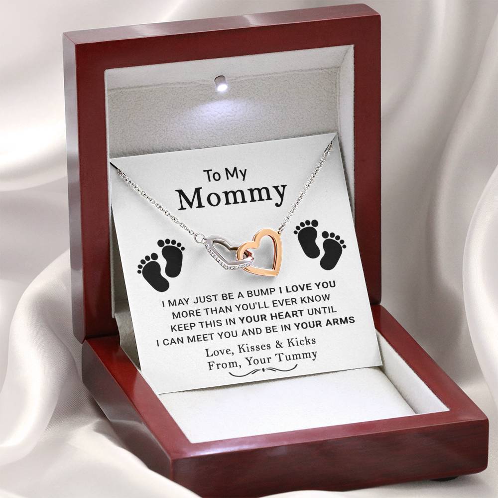 To My Mommy - Keep This In Your Heart - Interlocking Hearts Necklace - Celeste Jewel