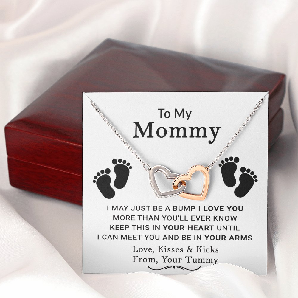 To My Mommy - Keep This In Your Heart - Interlocking Hearts Necklace - Celeste Jewel