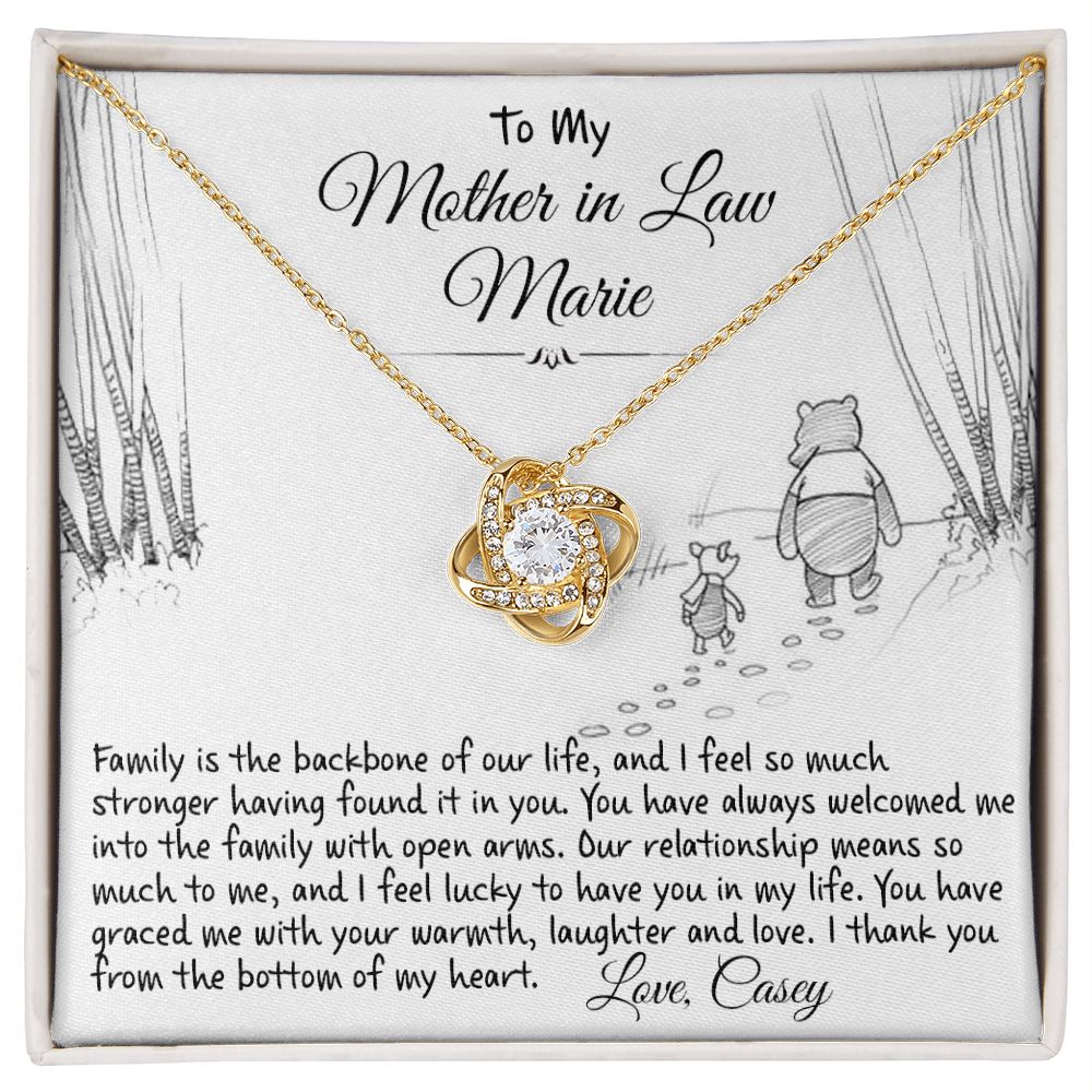 To My Mother In Law - From The Bottom Of My Heart - Love Knot Necklace - Celeste Jewel