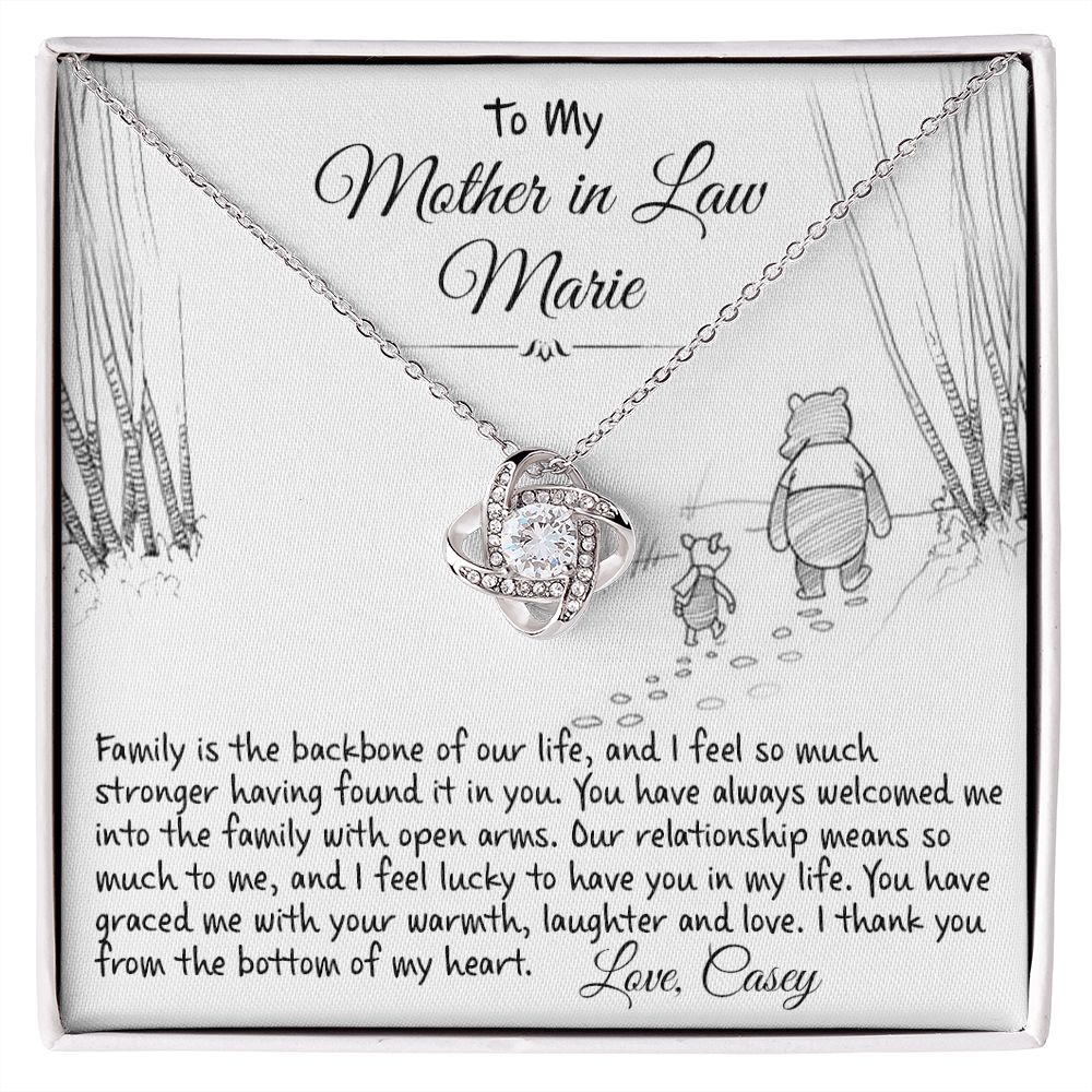 To My Mother In Law - From The Bottom Of My Heart - Love Knot Necklace - Celeste Jewel