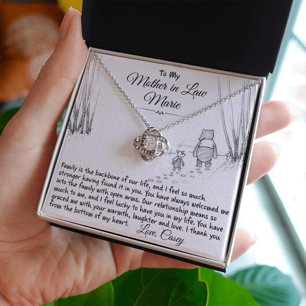 To My Mother In Law - From The Bottom Of My Heart - Love Knot Necklace - Celeste Jewel