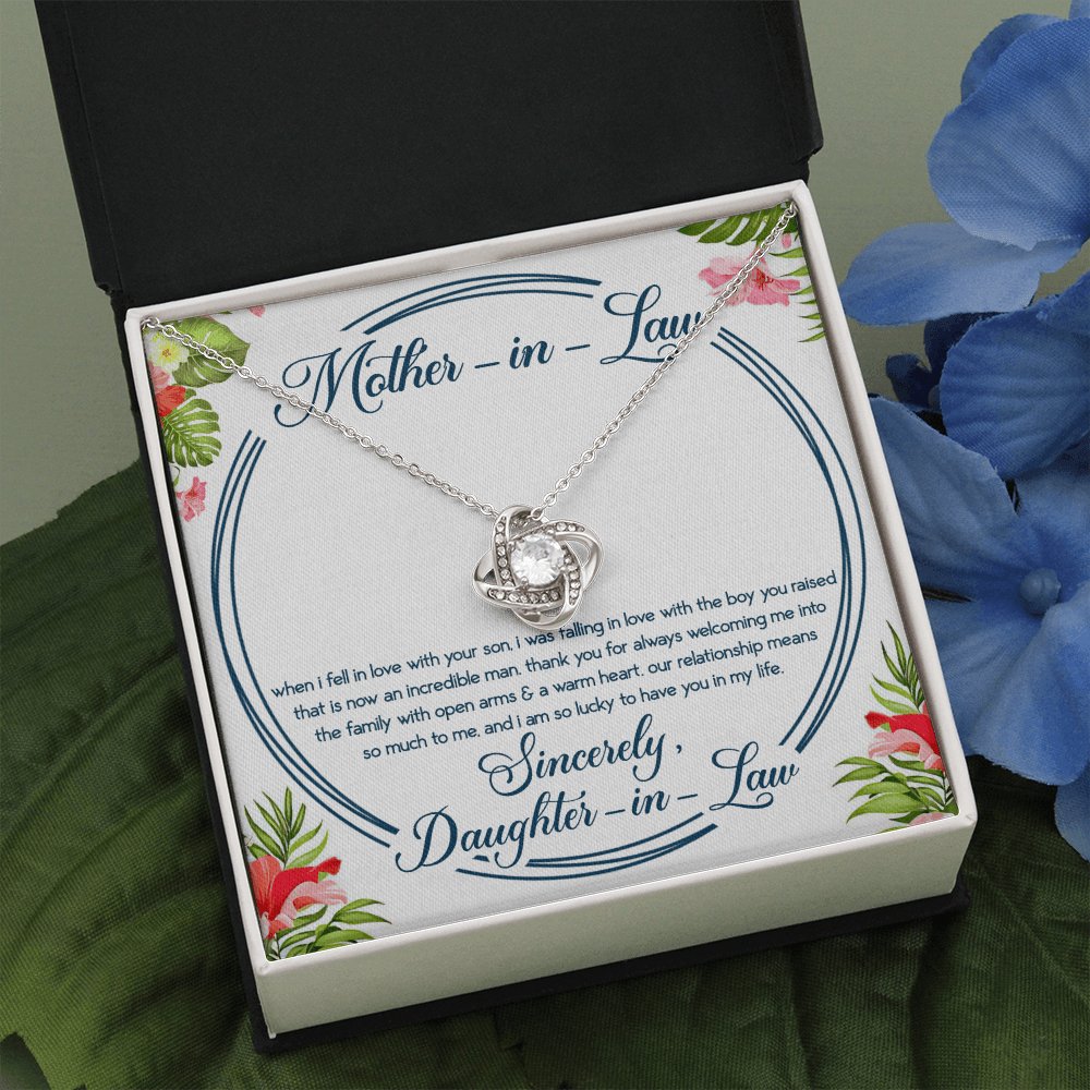 To My Mother-In-Law - Gift For Mother In Law - Love Knot Necklace - Celeste Jewel