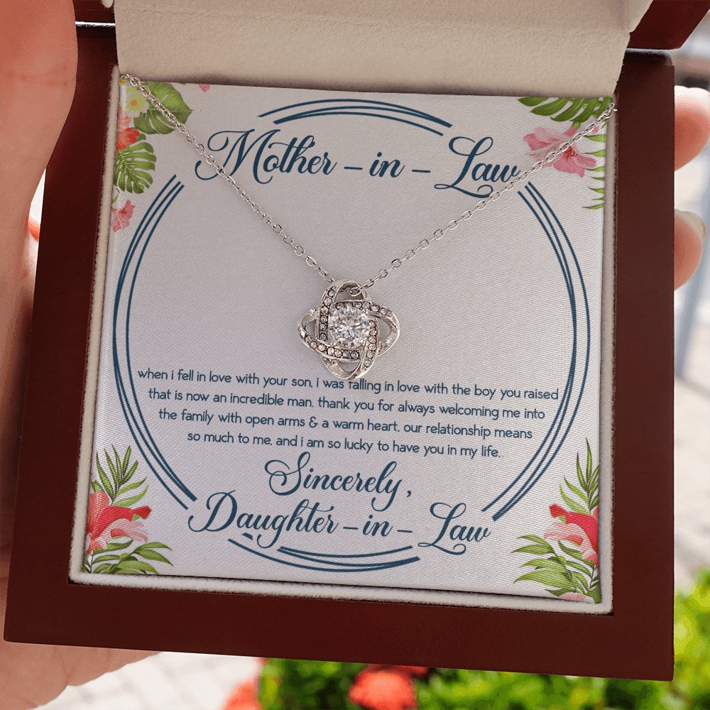 To My Mother-In-Law - Gift For Mother In Law - Love Knot Necklace - Celeste Jewel