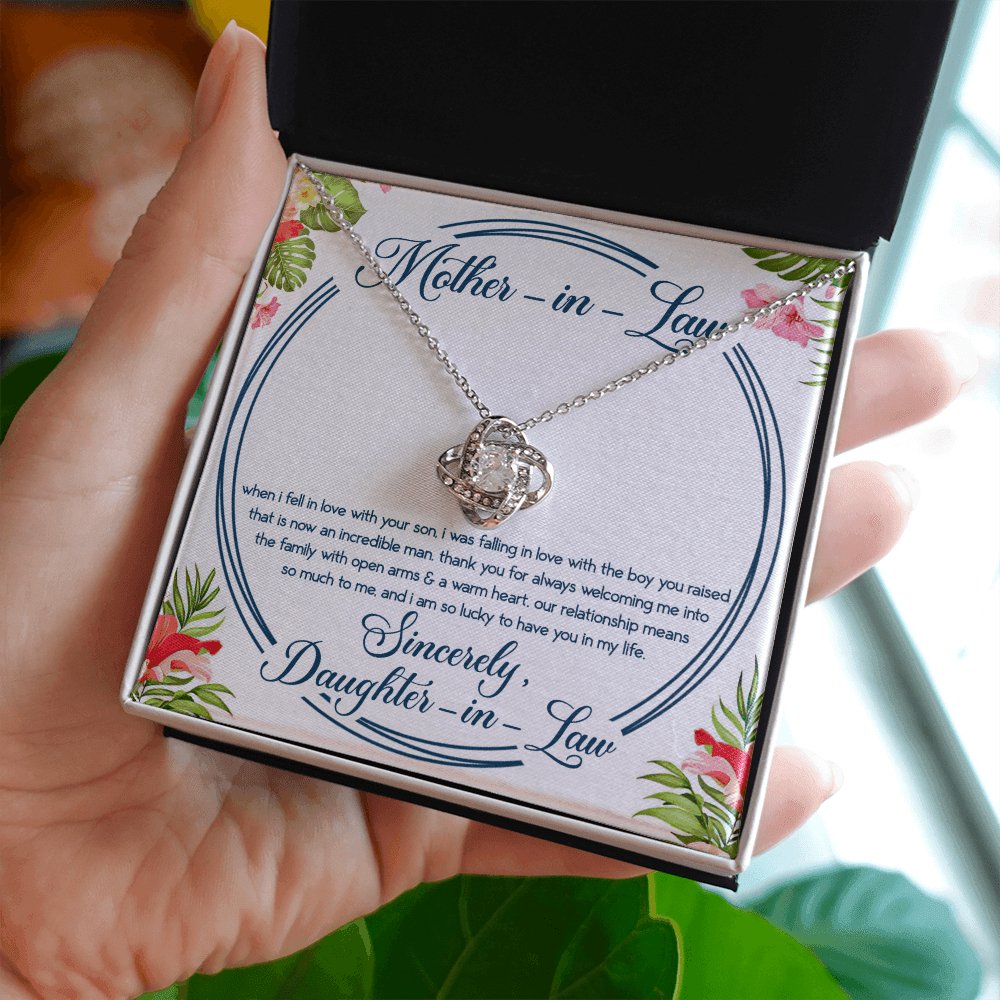 To My Mother-In-Law - Gift For Mother In Law - Love Knot Necklace - Celeste Jewel