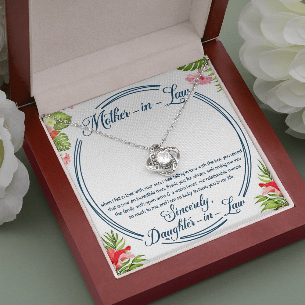 To My Mother-In-Law - Gift For Mother In Law - Love Knot Necklace - Celeste Jewel