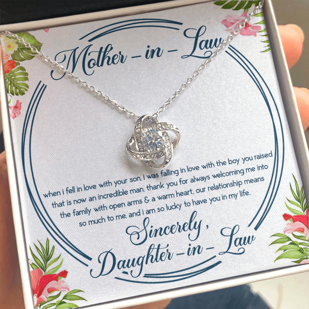 To My Mother-In-Law - Gift For Mother In Law - Love Knot Necklace - Celeste Jewel