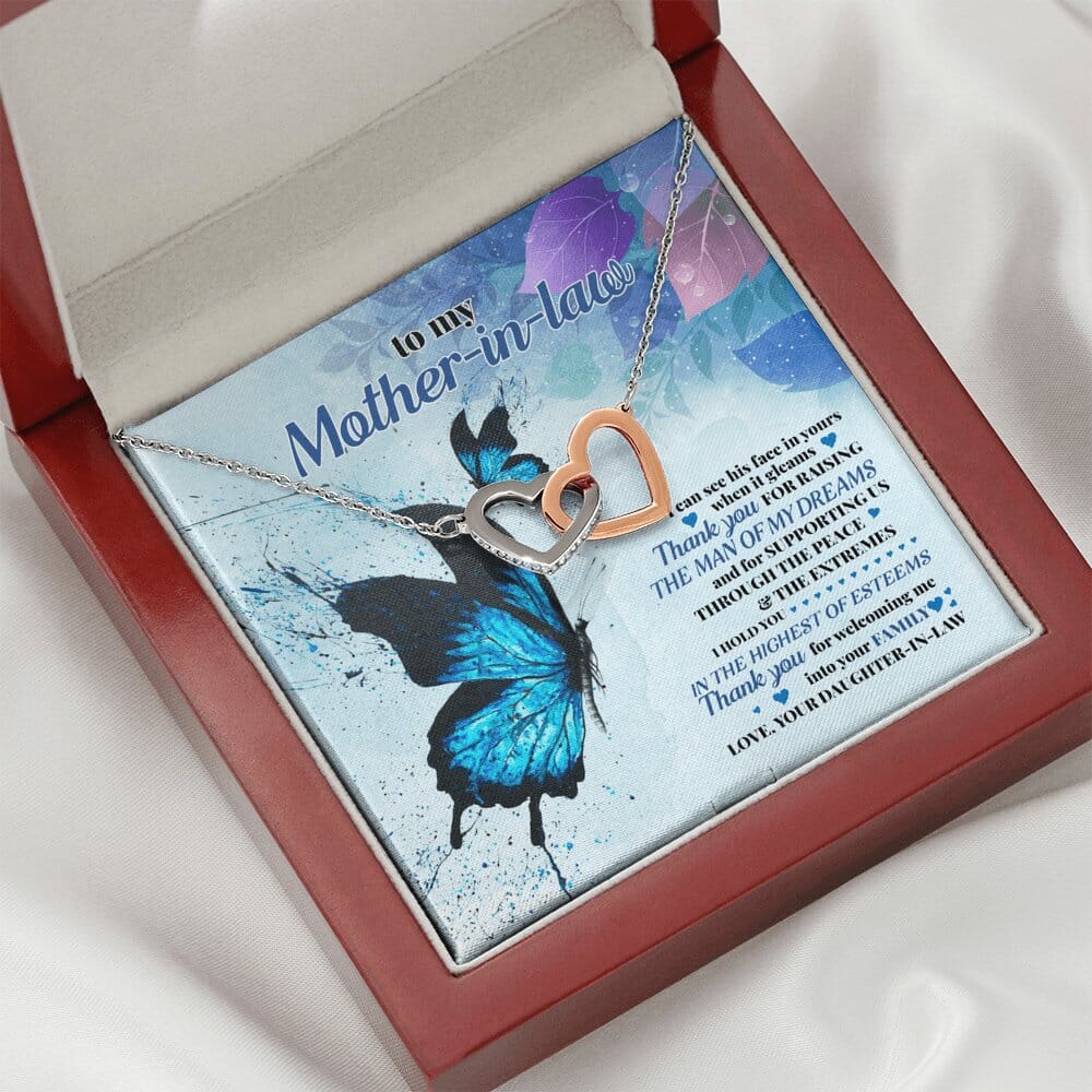 To My Mother-In-Law - Highest Of Esteems - Interlocking Hearts Necklace - Celeste Jewel