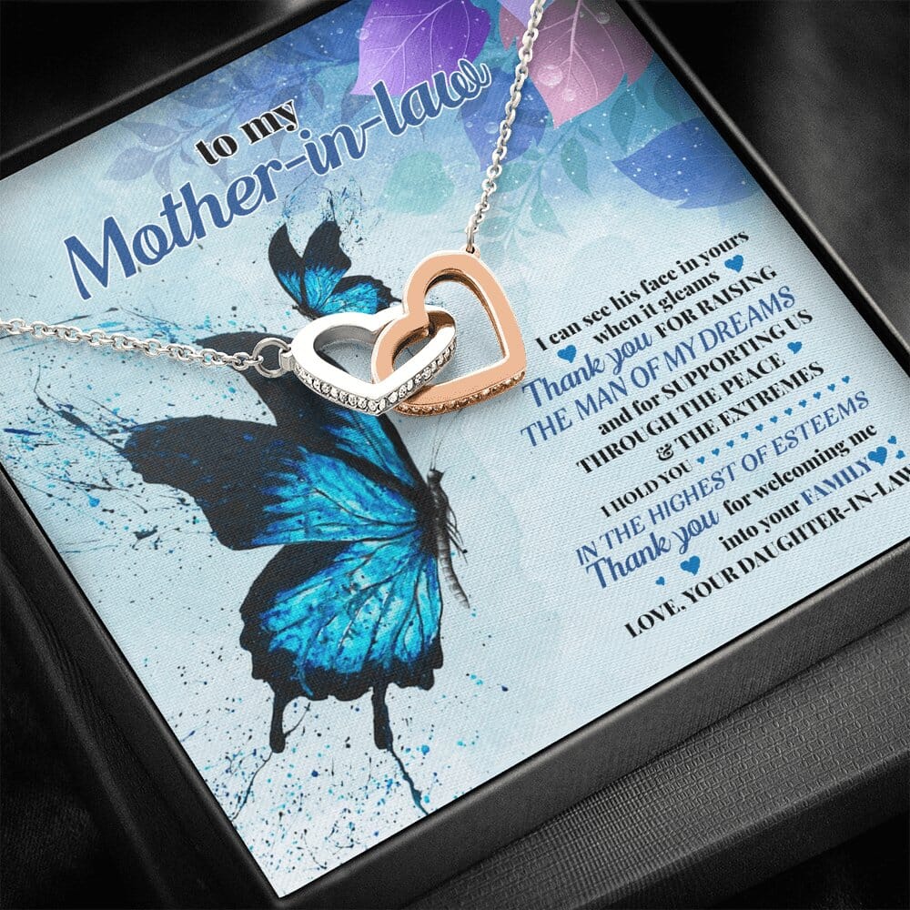 To My Mother-In-Law - Highest Of Esteems - Interlocking Hearts Necklace - Celeste Jewel