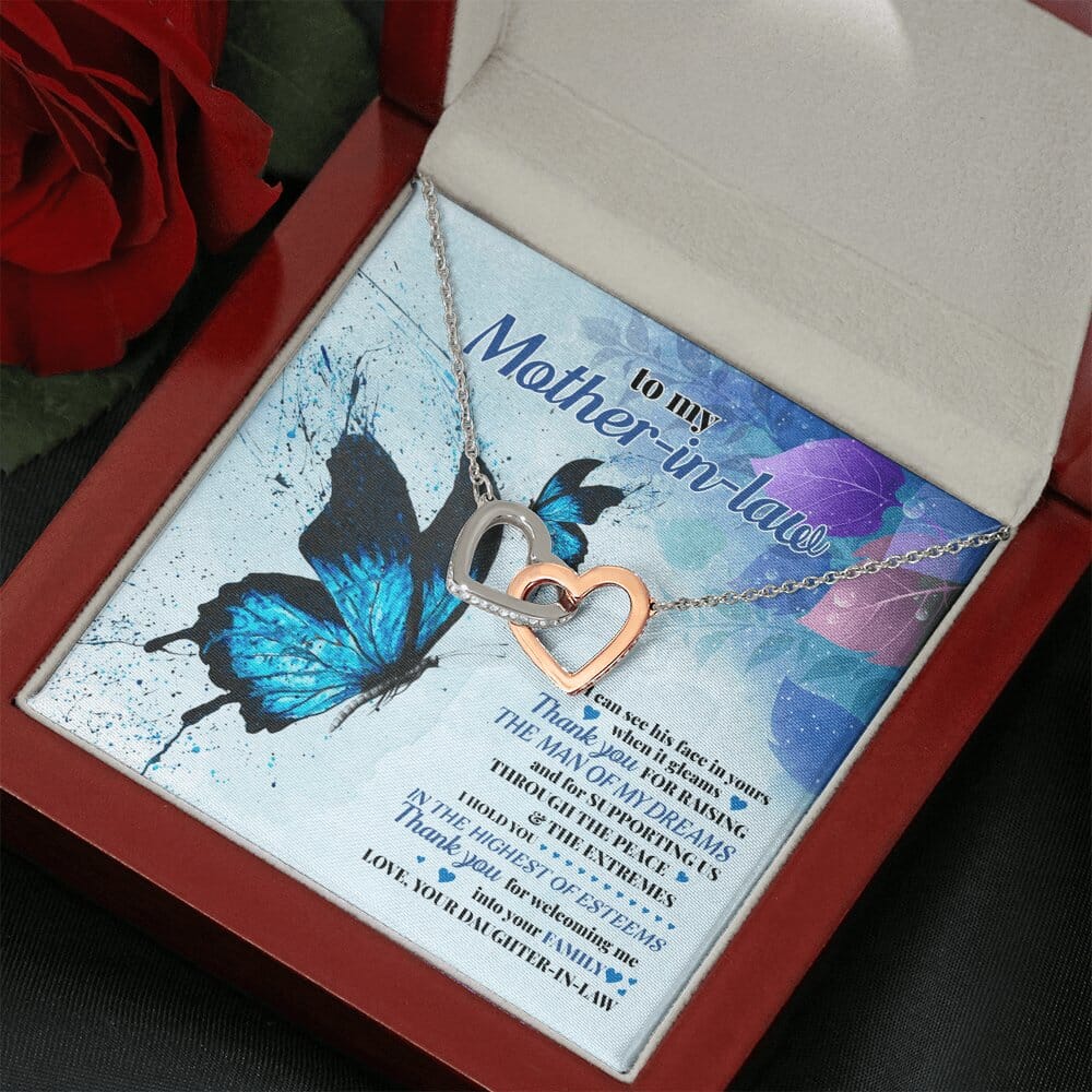 To My Mother-In-Law - Highest Of Esteems - Interlocking Hearts Necklace - Celeste Jewel