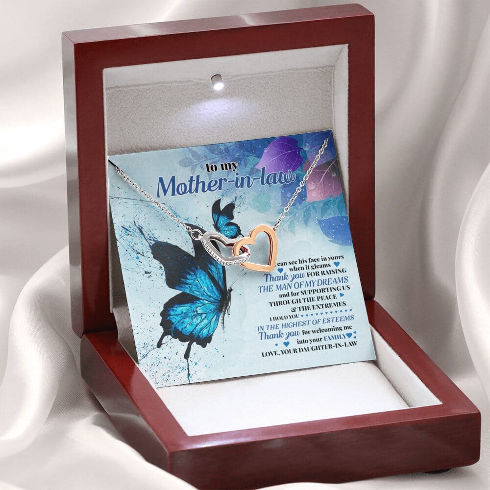 To My Mother-In-Law - Highest Of Esteems - Interlocking Hearts Necklace - Celeste Jewel