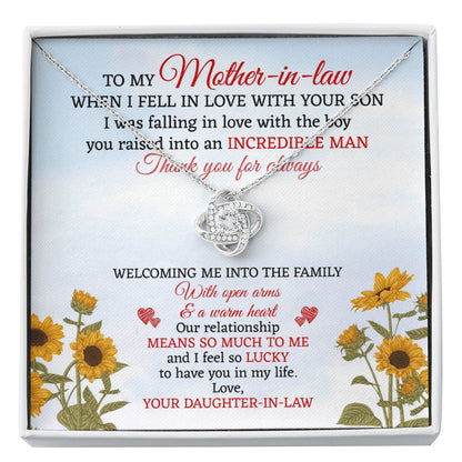 To My Mother-In-Law - In Love With Your Son - Love Knot Necklace - Celeste Jewel