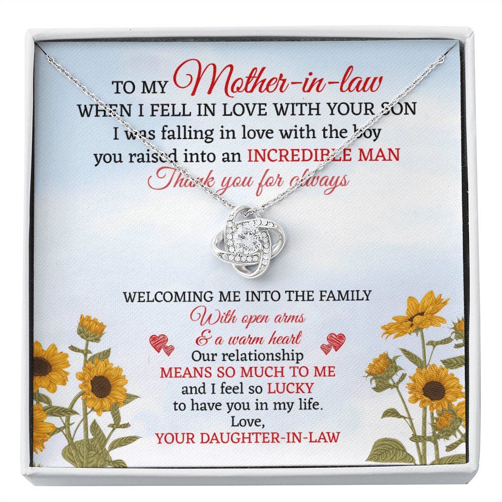 To My Mother-In-Law - In Love With Your Son - Love Knot Necklace - Celeste Jewel