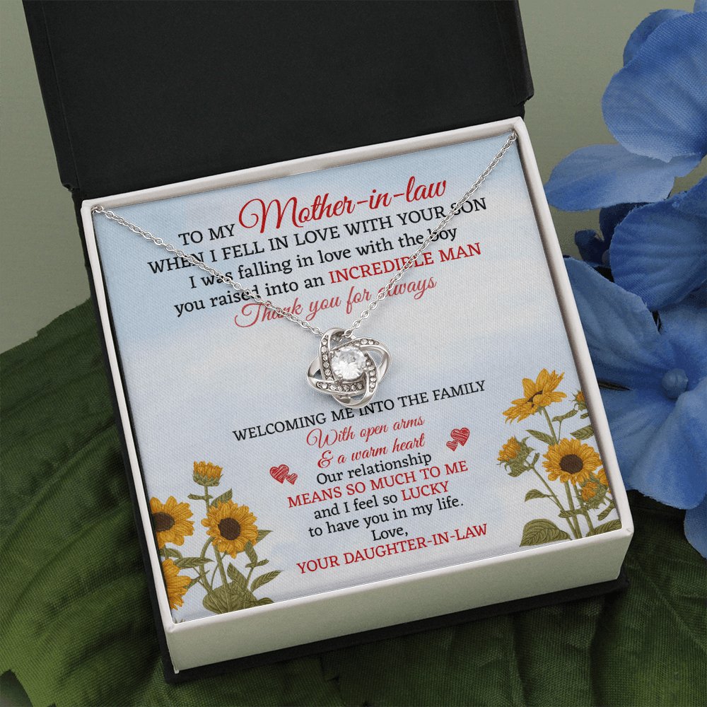 To My Mother-In-Law - In Love With Your Son - Love Knot Necklace - Celeste Jewel