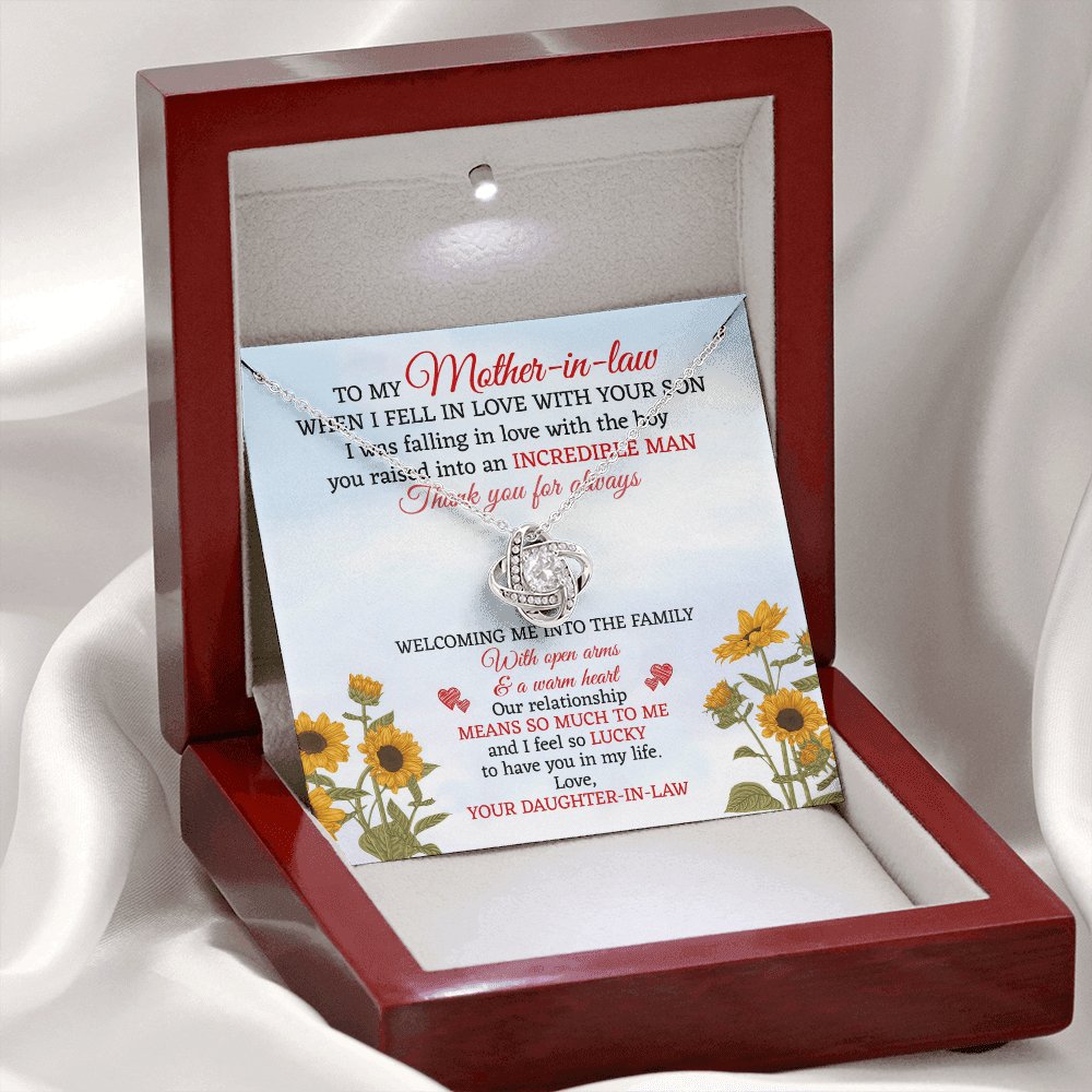 To My Mother-In-Law - In Love With Your Son - Love Knot Necklace - Celeste Jewel